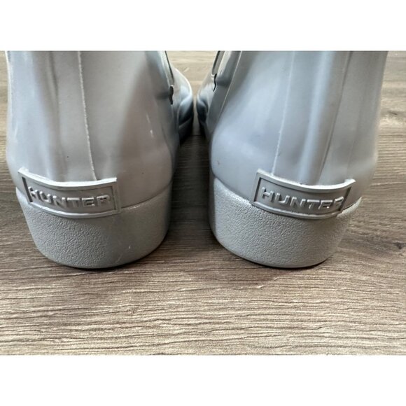 Hunter Original Chelsea Gray Symbol Gloss Rain Ankle BOOTS 6 - Picture 4 of 12
